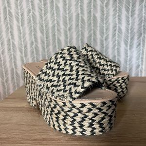 Black & Beige Platform Sandals